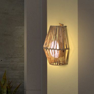 New Garden Sisine - buiten wandlamp met oplaadbare lichtbron en afstandsbediening - 22,5 x 11,5 x 24,5 cm - 9W dimbare LED incl. - IP54 - bruin