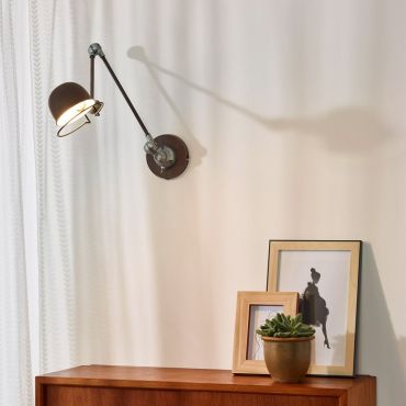 Lucide Honore - wandlamp met schakelaar - 13 x 68 x 46 cm - roest bruin