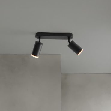 Nova Luce Mao - opbouwspot 2L - 5,5 x 16,5 x 26 cm - IP44 - zandzwart