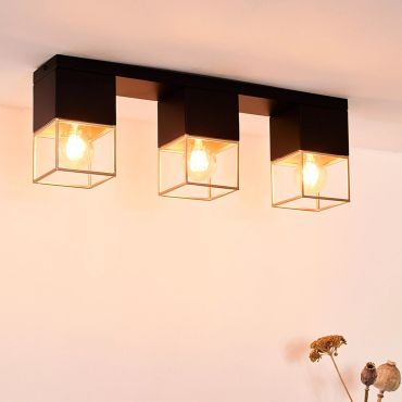 Lucide Rixt - plafondverlichting - 54 x 10 x 18 cm - zwart