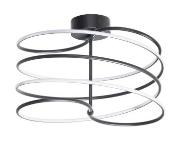 ETH Slinger - plafondlamp - Ø 52 x 29,2 cm - 3 stappen dimbaar - 40W LED incl. - zwart