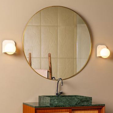 Lucide Davy - wandlamp - 14 x 16 x 16,7 cm - IP44 - witte marmer