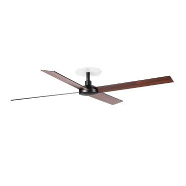 Faro Rudder L 4 - plafondventilator met inbouwrozet - Ø 132 cm - mat zwart en walnoot