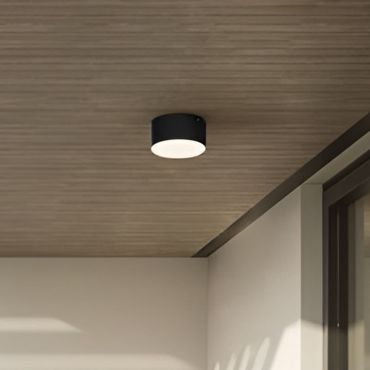 Nova Luce Judi - plafondlamp - Ø 12 x 6 cm - 10W LED incl. - IP65 - zwart