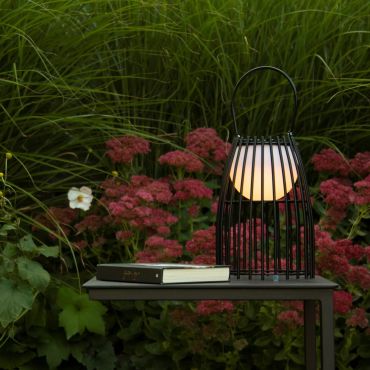 Lucide Fjara -  oplaadbare buiten tafellamp - 17 x 17,5 x 25 cm - 0,3W LED incl. - IP44 - zwart