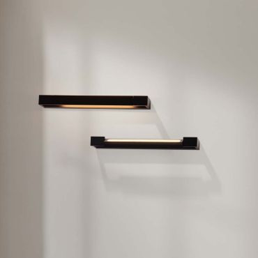 Nova Luce Arga - wandlamp - 45 x 4 x 10 cm - 12W LED incl. - IP44 - zandzwart