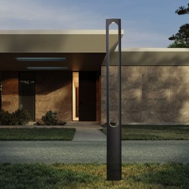 Nova Luce Eta - tuinpaal - 23 x 200 x 12 cm - 21W LED incl. - IP65 - donker antraciet