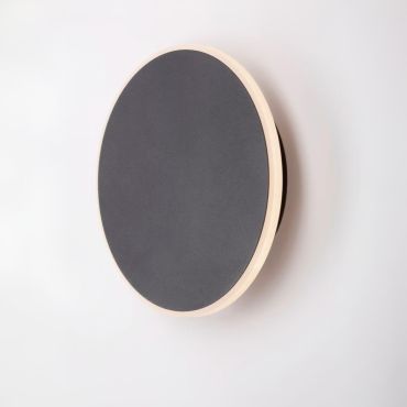 Nova Luce Nevo - wandlamp - Ø 20 x 3,9 cm - 12W LED incl. - zandzwart