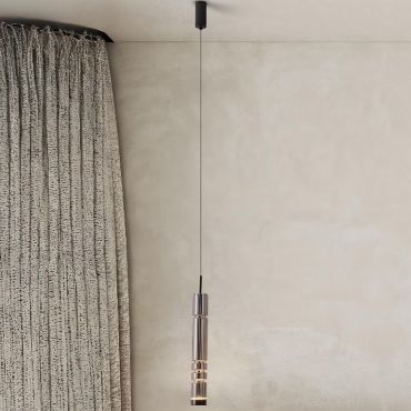 Nova Luce Bento - hanglamp - Ø 8 x 180 cm - 12W LED incl. - mat zwart en licht rokerig grijs