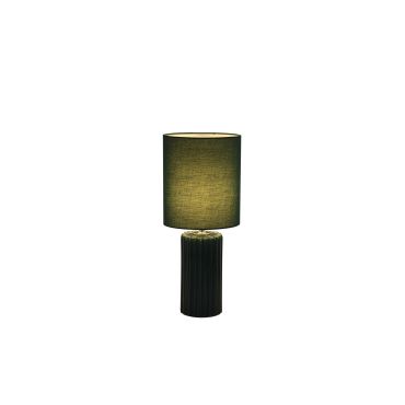 Searchlight Groove - tafellamp - Ø 22 x 51 cm - olijfgroen