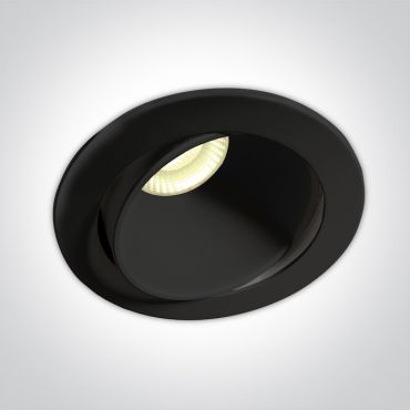ONE Light COB Recessed Spots Adjustable LED - inbouwspot - Ø 106 mm, 92 mm inbouwmaat - 8W dimbare LED incl. - IP54 - zwart