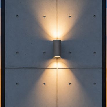 VK Lighting Dust - wandlamp - 7,1 x 17,1 x 9,6 cm - 2 x 6W LED incl. - IP65 - antraciet
