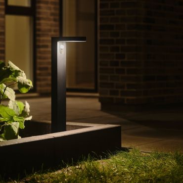 Nordlux Rica Round Solar - tuinpaal op piek op zonne-energie - Ø 15 x 60 cm - 5W LED incl. - IP44 - zwart