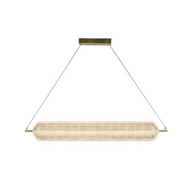 Searchlight Capsule - hanglamp - 108 x 150 cm - 45W dimbare LED incl. - satijn messing
