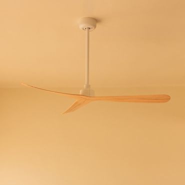 Faro Rocker M - plafondventilator - Ø 132 cm - mat wit en essenhout