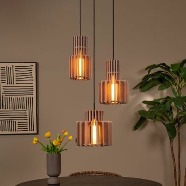Lucide Rollo - hanglamp - Ø 50 x 150 cm - taupe