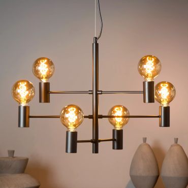 Lucide Leanne - hanglamp - 65 x 32 x 175 cm - zwart