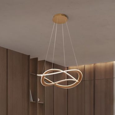 Nova Luce Celestia - hanglamp -  Ø 60 x 120 cm - 87W dimbare LED incl. - messing goud