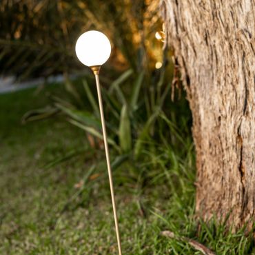New Garden Bruna - grondspot op piek met zonnepaneel - Ø 8 x 80 cm - 0,5W LED incl. - IP44 - koper