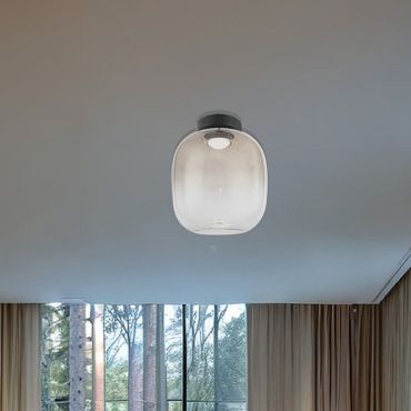 VK Lighting Iori - plafondlamp - Ø 24 x 31 cm - 8W LED incl. - zwart en rookgrijs