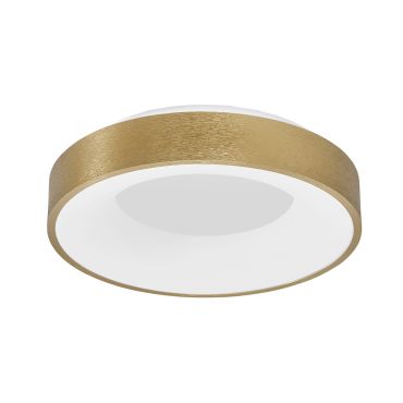 Nova Luce Rando Thin - plafondverlichting - Ø 38 x 9 cm - 30W dimbare LED incl. - geborsteld goud