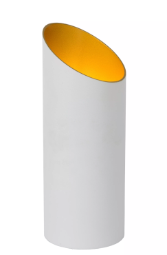 SHOWROOMMODEL - Lucide Quirijn - tafellamp - Ø 9,6 x 25 cm - wit en messing