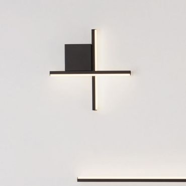 Nova Luce Cross - wandlamp - 30 x 30 x 4 cm - 10W LED incl. - zandzwart