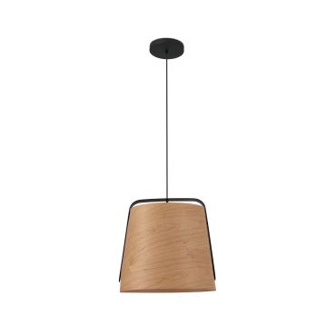 Faro Stood - hanglamp - Ø 50 x 52 cm - zwart en bruin