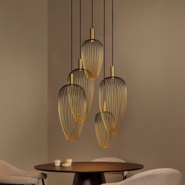 Lucide Aurelie - hanglamp - Ø 65 x 350 cm - goud