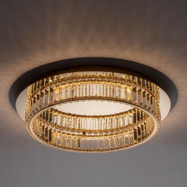 Nova Luce Aurelia - plafondlamp - Ø 50 x 12 cm - 29W dimbare LED incl. - goud