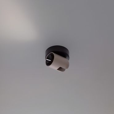 Nova Luce Sirmos - plafondlamp - Ø 10 x 12,6 cm - 8W dimbare LED incl. - Moca-koffie en zandzwart