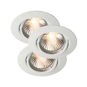 Nordlux Triton - set van 3 - Ø 90 mm, Ø 75 mm inbouwmaat - IP23 - wit