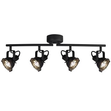 SHOWROOMMODEL - Brilliant Jesper - opbouwspot 4L - 68 x 15 x 19,5 cm - 4 x 4W LED incl. - zwart korund