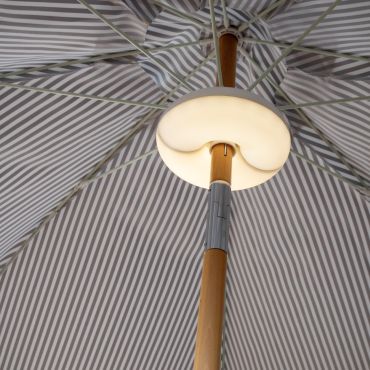New Garden Lima - oplaadbare parasolverlichting met afstandsbediening - Ø 20 x 7,5 cm - 8,5W LED incl. - IP54 - wit