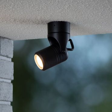 Lucide Niort - buiten plafond/wandverlichting - 10,5 x 6,7 x 11,7 cm - IP44 - zwart