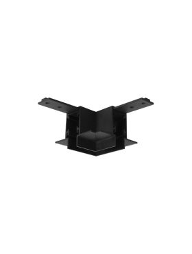 Nova Luce Ultra Slim - trimless inbouw magnetische rail met 1cm diepe vleugels - horizontale 90 graden connector - 5,9 x 5,9 cm - zwart