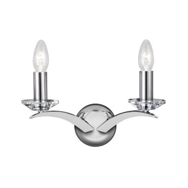Searchlight Kensington - wandverlichting - 32 x 17 cm - chroom