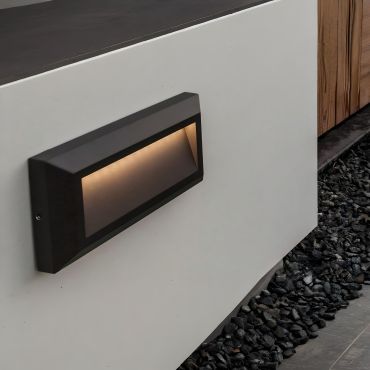Lutec Helena I - buiten wandlamp - 23 x 3 x 10 cm - 11W LED incl. - IP54 - donkergrijs