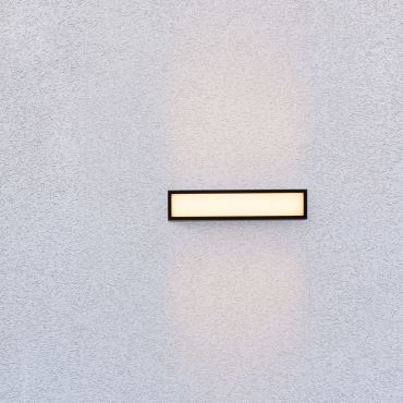 Nova Luce Inga - buiten wandverlichting - 30 x 6,5 x 7,3 cm - 18W LED incl. - IP65 - donker antraciet