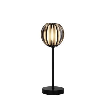 Searchlight Blossom - tafellamp - Ø 12 x 44 cm - zwart, chroom en transparant