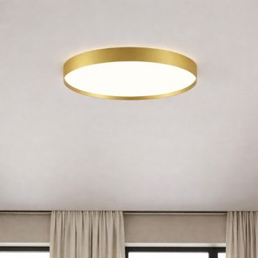 Nova Luce Roi - plafondlamp - Ø 50 x 8,5 cm - 48W dimbare LED incl. - geborsteld goud