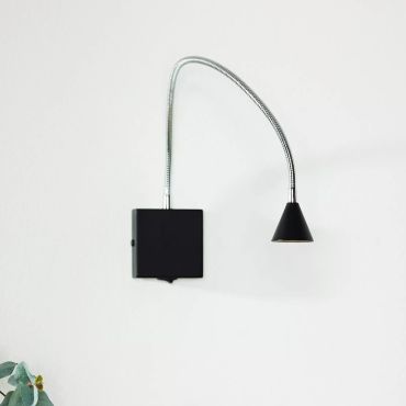 Lucide Buddy - wandverlichting - 8 x 8 x 62 cm - 4W LED incl. - zwart
