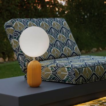 New Garden Monica 50 - oplaadbare tafellamp op batterijen met afstandsbediening - Ø 25 x 51,3 cm - 7W LED incl. - IP54 - mosterdgeel