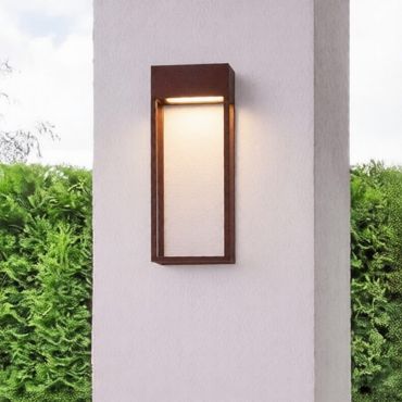 Nova Luce Moby - buiten wandverlichting - 16 x 40 x 9 cm - 20W LED incl. - IP65 - corten