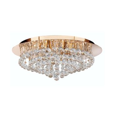 Searchlight Hanna - plafondverlichting - Ø 55 x 20,8 cm - goud en transparant