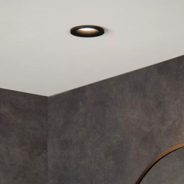 Lucide Ziva - inbouwspot - Ø 84 mm, Ø 75 mm inbouwmaat - IP44 - zwart