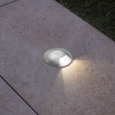 Century Italia Argo - grondspot met 1 venster - Ø5,8 x 6,5 cm - 0,75W LED incl. - 4000K - IP67 - grijs
