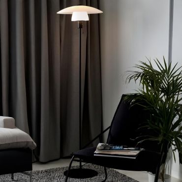 Nordlux Verona - staanlamp - 150 cm - opaal wit en zwart