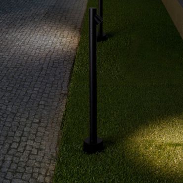 Nova Luce Lord - tuinpaal - Ø 8 x 60 cm - 4W LED incl. - IP65 - zandzwart