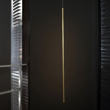 Nova Luce Elettra - hang/staanlamp - Ø 7 x 300 cm - 20W LED incl. - messing goud